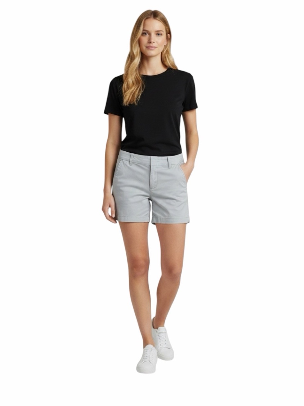Ann Taylor Loft Women Chino Shorts Size 24 Gray Cotton